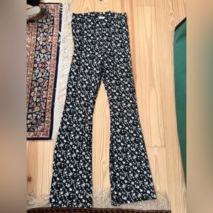 Topshop Tall Floral Flare Leggings